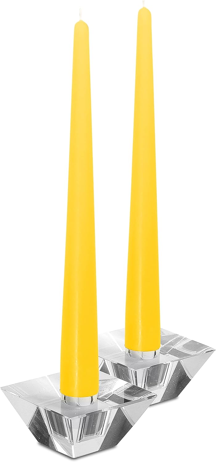 Hyoola Tall Taper Candles - 10 Inch Metallic Gold Unscented Dripless Taper Candles - 8 Hour Burn Time - 4 Pack