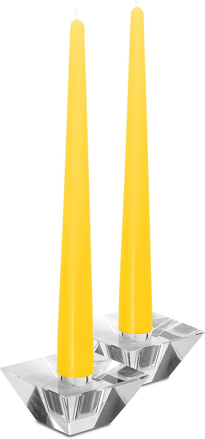 Hyoola Tall Taper Candles - 10 Inch Metallic Gold Unscented Dripless Taper Candles - 8 Hour Burn Time - 4 Pack