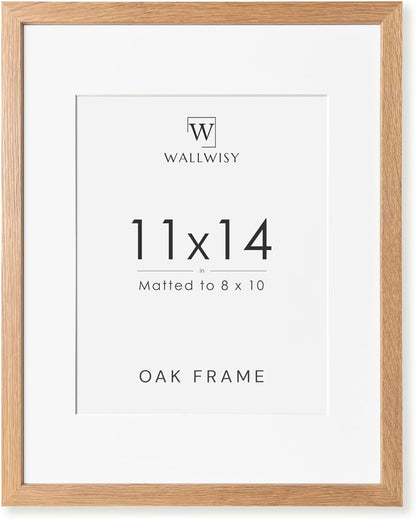 5x7 Picture Frame, Solid Oak Wood 5 x 7 Photo Frame with Mat to 4x6, 7x5 Picture Frames for Wall and Tabletop Display, (Walnut Set of 1)