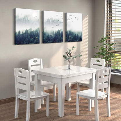 MHARTK66 Wall Art for Living Room Modern Wall Decor for Bedroom Office Decor Abstract Mountain Forest Landscapes Ink Painting 3 Piece Framed Canvas Art Prints Ready to Hang Wall Pictures Home Decor