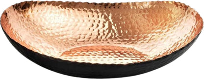 Monarch Abode Decorative Bowl for Home Decor – 7.5-Inch Black and Copper Plated Hand Hammered Key Bowls for Entryway Table, Fruit & Potpourri Bowl for Centerpiece, Modern Catch All Key Holder Bowl
