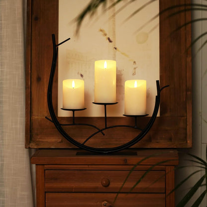 Homemory 6"x3" Outdoor Waterproof Flameless Candles, LED Candles, Battery Operated Candles with Remote and Timers, Electric Fake Plastic Pillar Candles, Ivory White, Set of 2