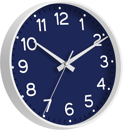 Roymnie Wall Clock Green, Silent Wall Clocks Battery Operated 8 Inch-Modern Non Ticking Analog Clock Decorative for Kitchen Office Bathroom Bedroom(Gold)