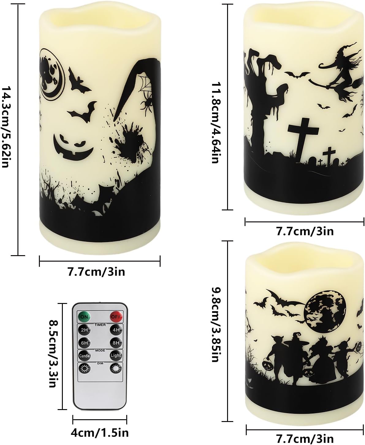 48- Pack of 3 Sizes of LED Flameless Candles.This Candle is Suitable for café, Fancy Restaurant, Bookstore and Other Scenes to Create a Relaxing and Romantic Atmosphere.
