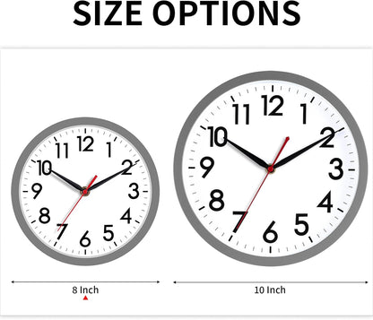 AKCISOT Wall Clock, Modern Small Wall Clocks Battery Operated 8 Inch, Silent Non-Ticking Analog Classic for Office, Home, Bathroom, Kitchen, Bedroom, School(Black)