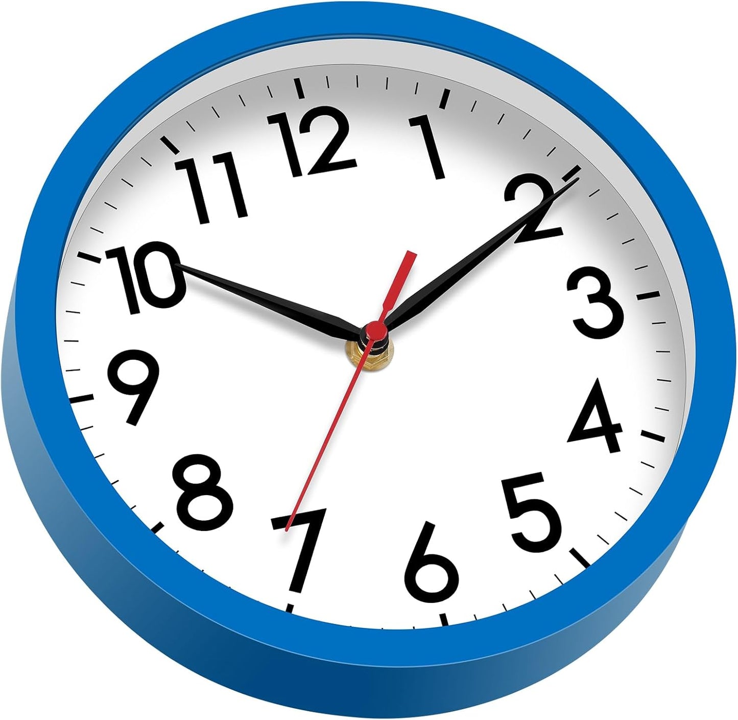 AKCISOT Wall Clock, Modern Small Wall Clocks Battery Operated 8 Inch, Silent Non-Ticking Analog Classic for Office, Home, Bathroom, Kitchen, Bedroom, School(Black)