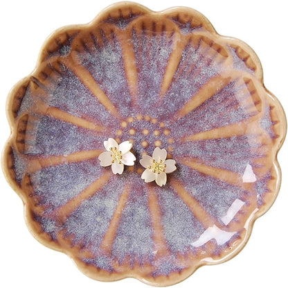 JAMEND CLXP Lotus Leaf Shape Decorative Ring Tray, Small Key Bowl, Ceramic Trinket Tray Jewelry Dish Organizing Necklace Earrings, Home Decoration for Mom Best Friend Sister, Pink.