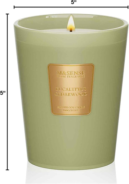 M&SENSE Jasmine Candles Highly Scented 3 Wick 35oz 150 Hours Burn Extra Large Jar Candles for Women, Natural Soy Wax Aromatherapy Candle for Stress Relief, Meditation, Yoga, Spa - Colors A