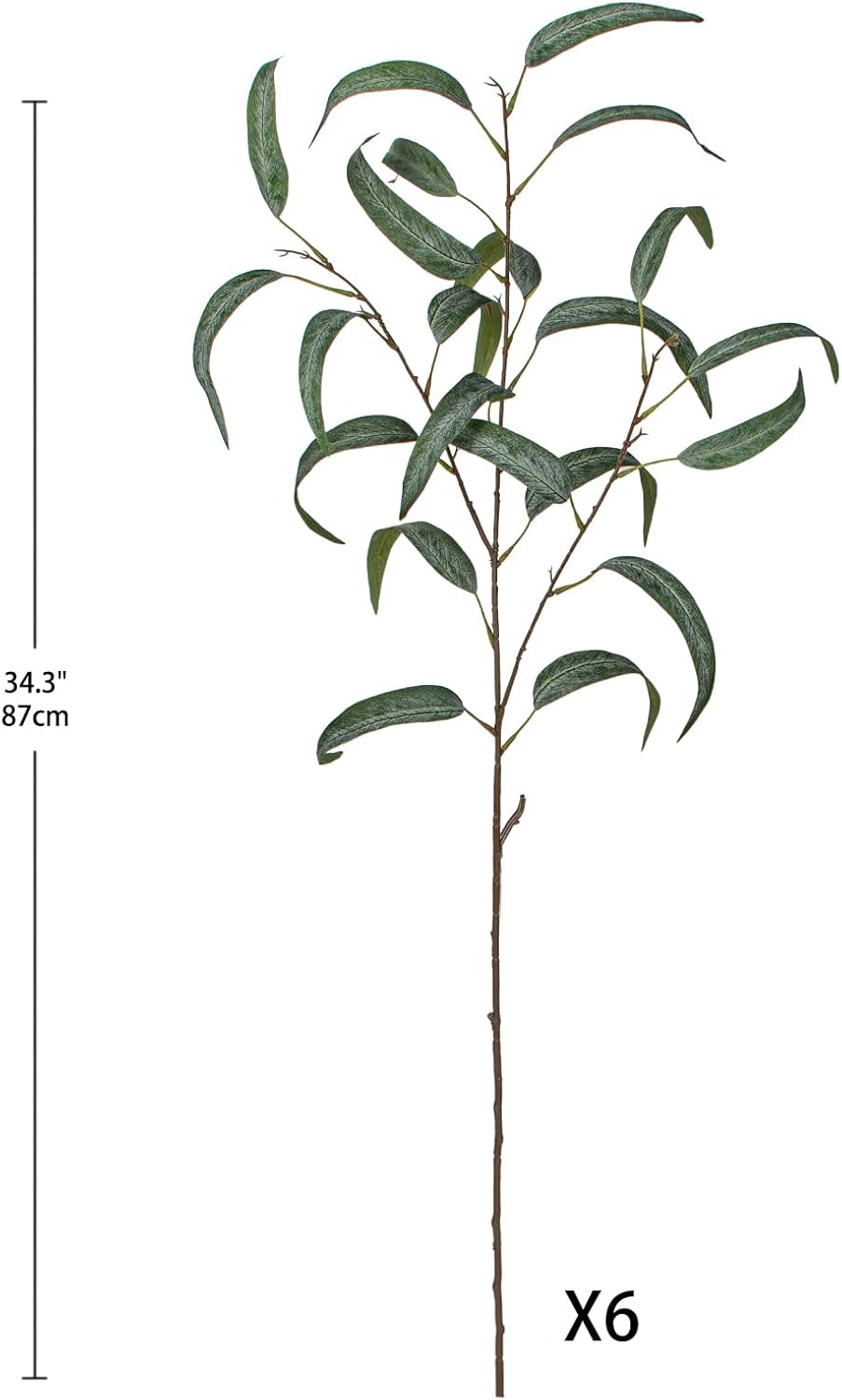 Faux Eucalyptus Stems Willow Eucalyptus Leaves 34” Long Fake Salix Leaves 3 Pcs Artificial Greenery Stems for DIY Bouquet Arrangements Centerpieces Shower Decorations-Artificial Eucalyptus Stems