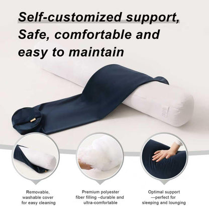 Body Pillow for Adults,Long Round Pillow,Big Cylindrical Pillow,Large Full Bolster Pillows for Side Sleepers (Steel Gray, 47.24"*7.87")