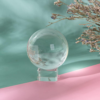 LONGWIN 50mm(2 inch) K9 Photography Solid Crystal Glass Ball Sphere with Free Stand Suncatcher (Clear)