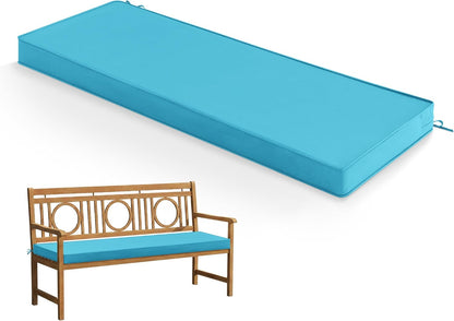 Summsun Outdoor Bench Cushion: Waterproof and Fade Resistant Patio Furniture Cushions - Non-Slip Bench Pad Cushion with Removable Cover for Garden Swing Porch Sofa Settee, 48 x 18 x 3 Inch, Black