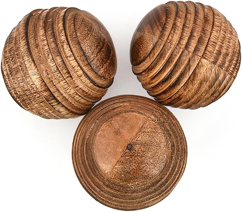 Kimona Decorative Ball Mango Wood Round Balls Set of 3 for Centerpiece or Individual Use (Set of 3), (3" x 3" x 3")