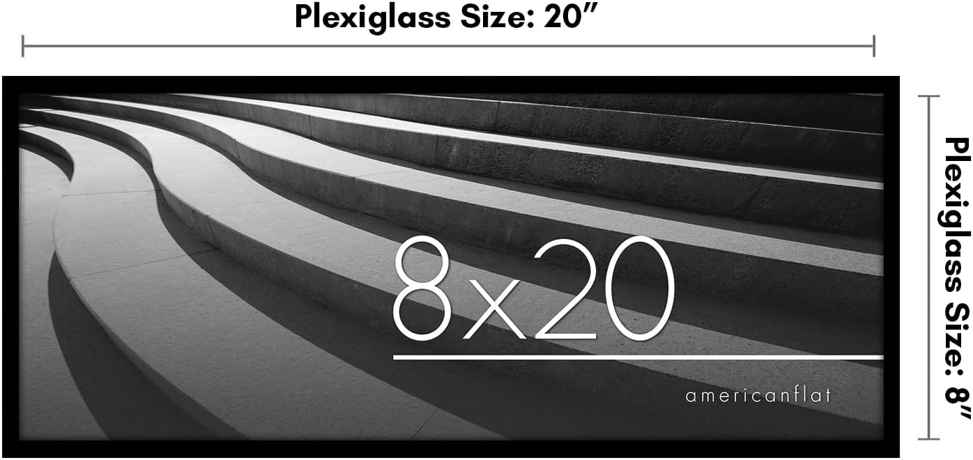 Americanflat 24x36 Poster Frame with Polished Plexiglass - Streamline Collection - Thin Border Picture Frame for Wall Display - Hanging Hardware Included - Black - Colors A