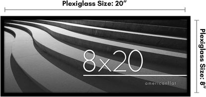 Americanflat 24x36 Poster Frame with Polished Plexiglass - Streamline Collection - Thin Border Picture Frame for Wall Display - Hanging Hardware Included - Black - Colors A