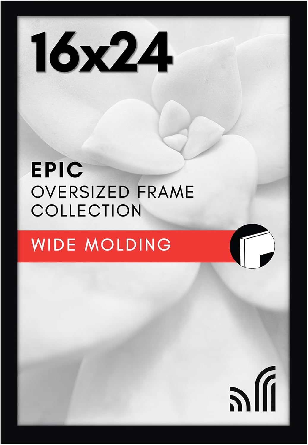 Americanflat 16x20 Picture Frame with Polished Plexiglass - Black Picture Frame - Wide Photo Frames Made of Engineered Wood for Vertical or Horizontal Wall Display - Epic Collection - Black - Colors C