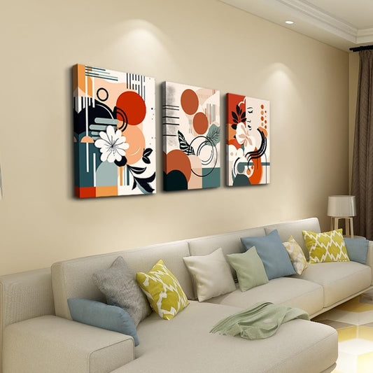 MHARTK66 Wall Art for Living Room Modern Wall Decor for Bedroom Office Decor Abstract Mountain Forest Landscapes Ink Painting 3 Piece Framed Canvas Art Prints Ready to Hang Wall Pictures Home Decor