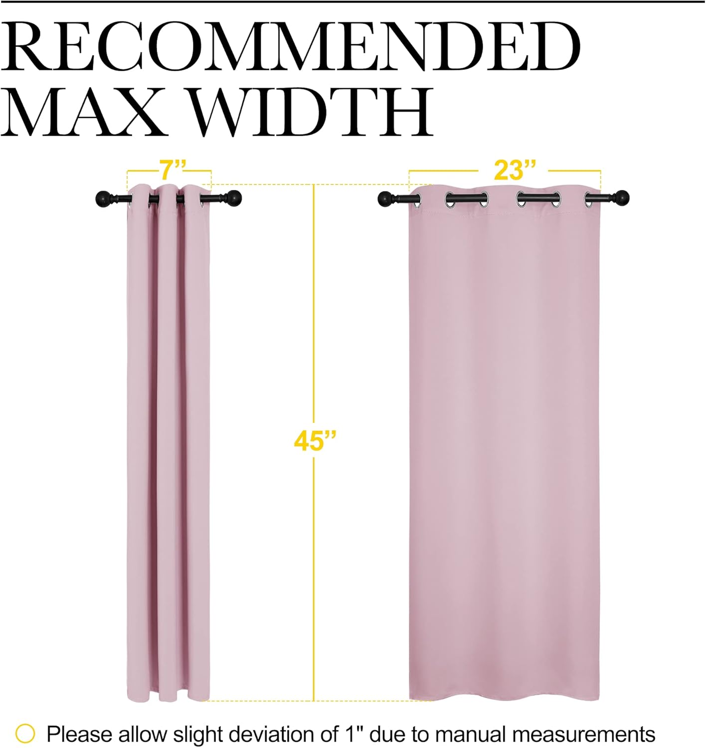 NICETOWN Halloween Pitch Black Solid Thermal Insulated Grommet Blackout Curtains/Drapes for Bedroom Window (2 Panels, 42 inches Wide by 63 inches Long, Black) - Colors B