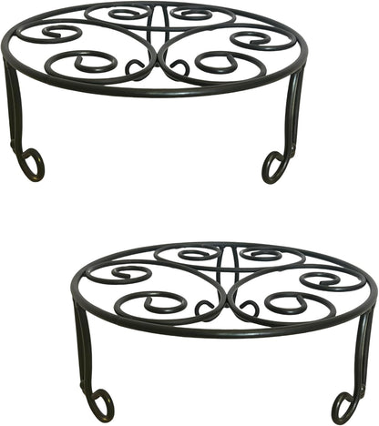 Midcentury Modern Metal Potted Plant Stand 18.7 inches Tall Flower Pot Holder Large Rustproof Iron Garden Container Heavy Duty Rack for Planter,Black (18.7 inches Tall Black)