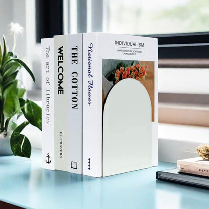 Lulonpon 16 Pieces Book Ends, Bookends, Books Stand, Metal Bookend for Shelves, Black Book Ends for School, Library, Desktop Organizer