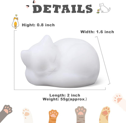 YATOJUZI 2" Cat Decors Statue Opal Moonstones Crystals Opalite Sleeping Cats Gemstone Hand-Carved Cute Animal Figurines Home Office Desk Decor Stocking Stuffers Cat Themed Ornaments Gifts for Women