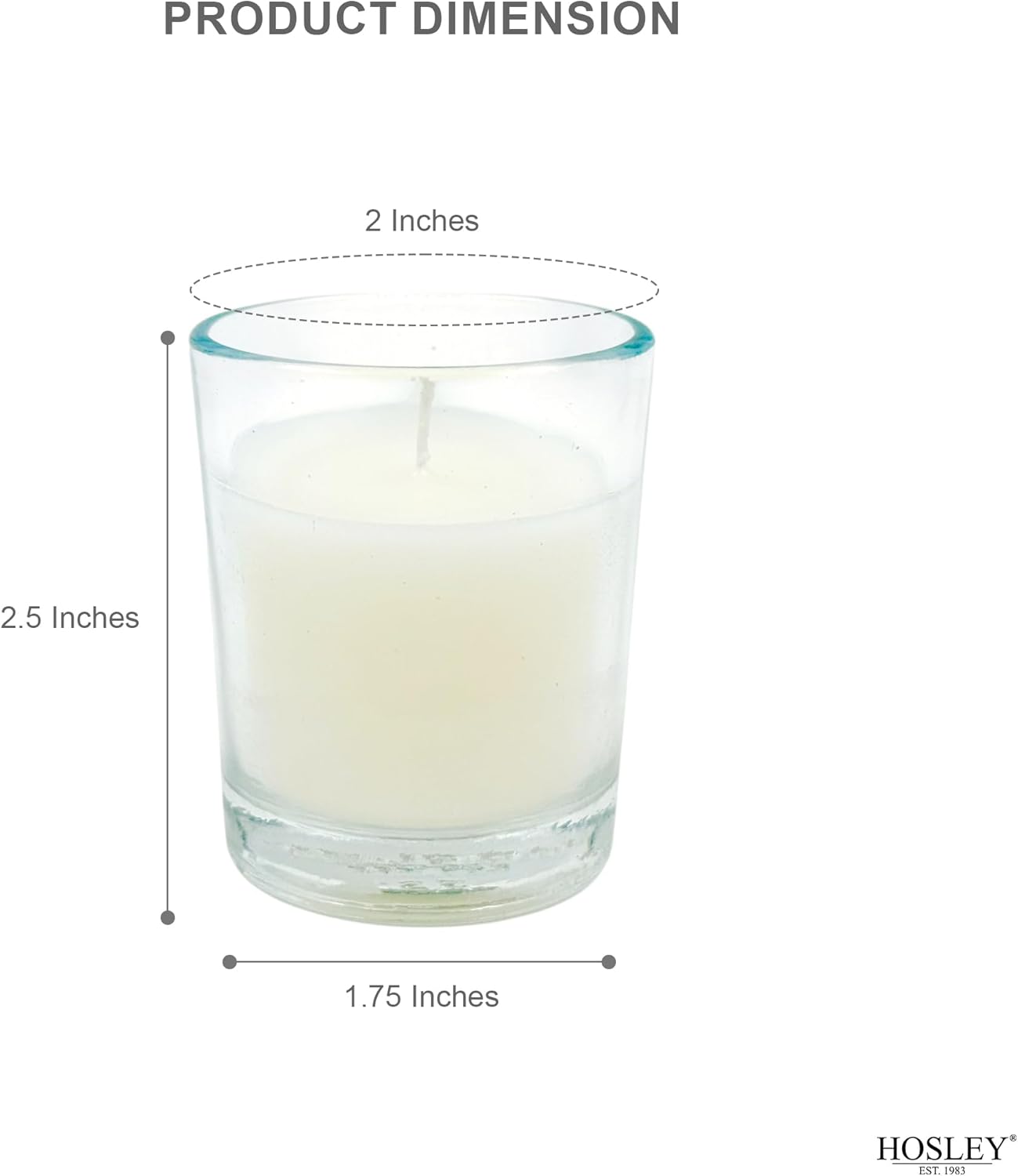 48-Pack Clear Glass Votive Candles – 10–12 Hour Long Burn, Unscented, Ivory, Bulk Set for Weddings, Events & Table Centerpieces – Hosley