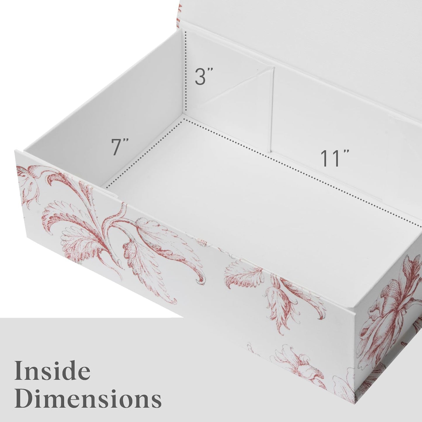 Luxury Keepsake Gift Box | Gold Floral Decorative Boxes with Magnetic Lids for Presents, Wedding Memory Box, and Bridal Gifts. 11.5" x 7.5" x 3.5"