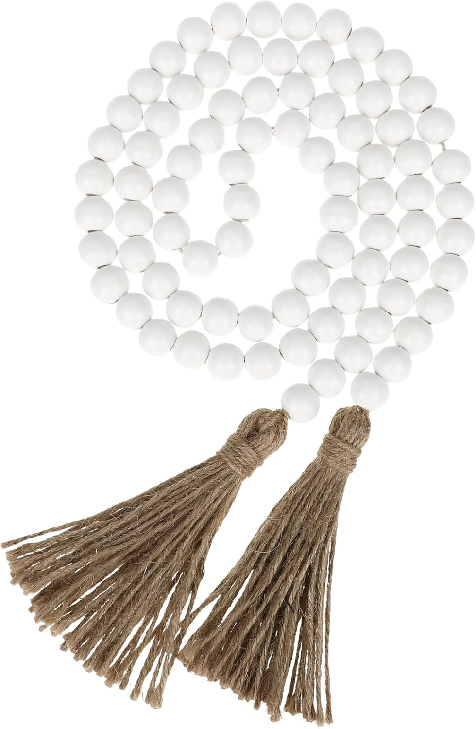IMIKEYA Wooden Beads Garland: Farmhouse Wood Bead Garland with Tassels Boho Wall Hanging for Home Decor Tiered Tray Rustic Wood Prayer for Coffee Table Decor