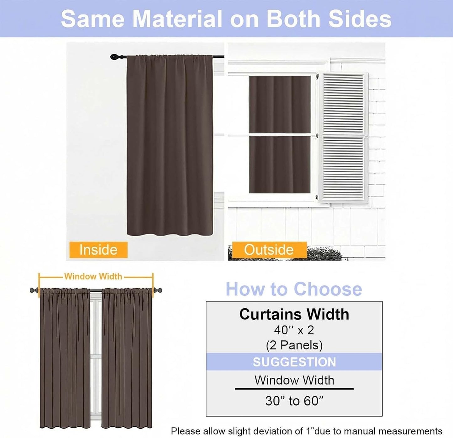Simplebrand Ava Sage Green Blackout Curtains for Bedroom 63 Inch Length 2 Panels Set, Solid Thermal Insulated Energy Saving Rod Pocket Window Treatment Curtains Blackout Drapes, W40 x L63 Inch, Sage - Colors C