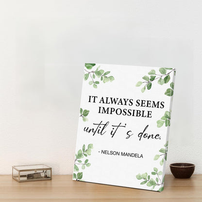 Inspirational Farmhouse Canvas Print Wall Art Decor One Small Positive Thought in the Morning Can Change Your Whole Day Sign Painting Plaque Rustic Home Decoration (8 X 8 Inches, Framed)
