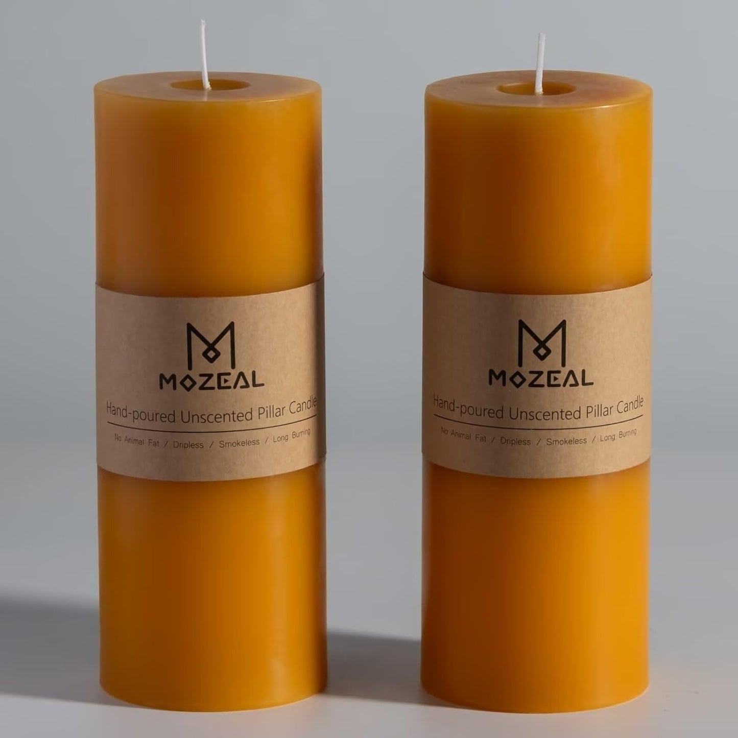 MOZEAL 3" x 4" Hand-Poured Unscented Candle,Dripless Pillar Candle Set of 3,Long Clean Burning,Approx 72 Hours Burn Time,Rustic Country Style,Wedding,Dinner,Christmas and Home Decor,White