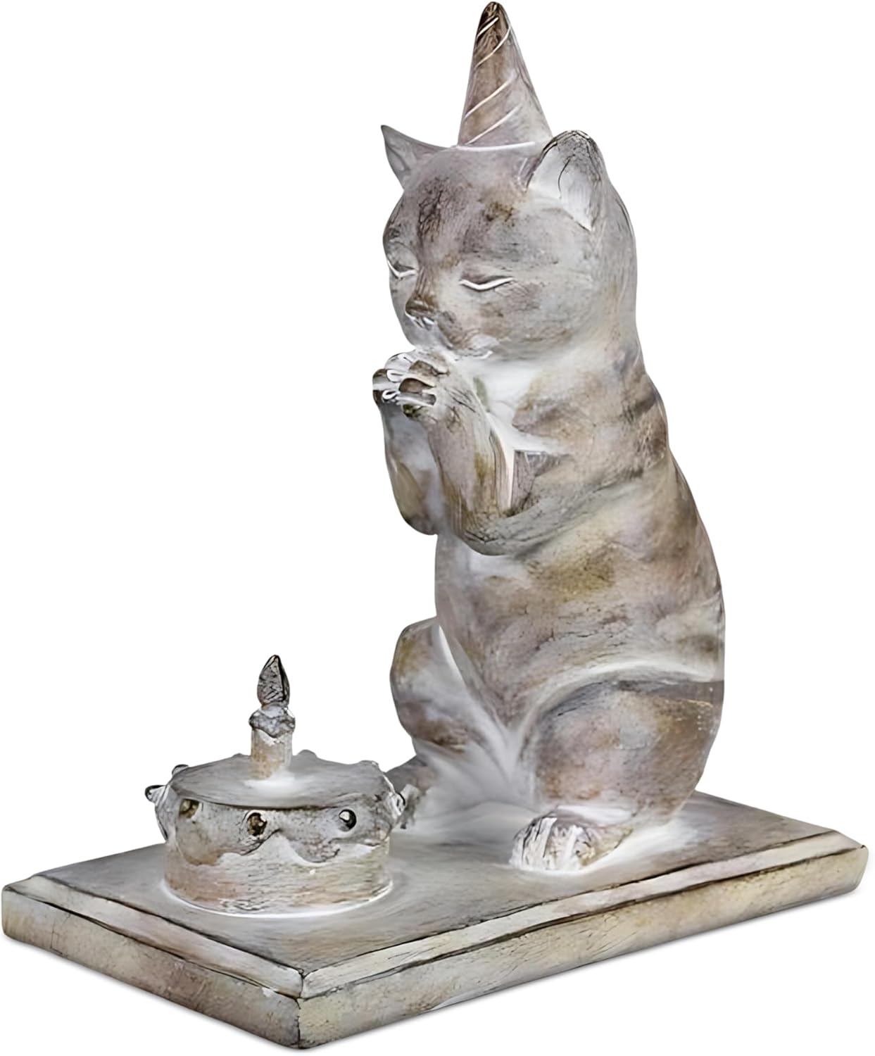 Young's Inc Cat Figurine - Cute Cat Statue - Whimsical Cat Decor for Cat Lovers, Collectibles and Meditation Decor - Cat with Eye Glasses - 4'' L X 3'' W X 5'' H
