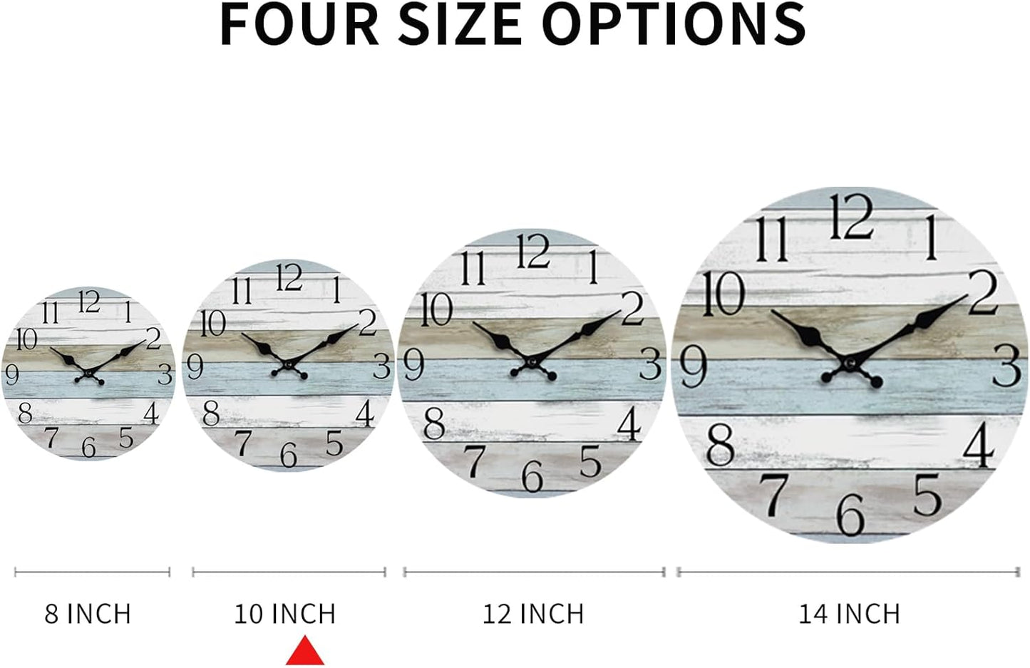 Wall Clock, Rustic Wall Clocks Battery Operated Silent Non Ticking, Country Round Wooden Clocks Farmhous Wall Decorative for Kitchen, Bathroom, Living Room (Gray 8 Inch)