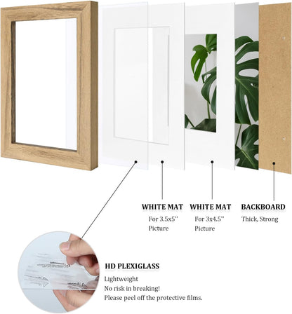 Egofine 12x16 Picture Frame Black, Covered by Plexiglass Made of Solid Wood, Display Pictures 9x12 and 11x14 with Mat or 12x16 Without Mat, for Wall Mounting Photo Frame - Colors A