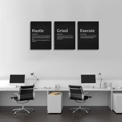 Inspirational Canvas Painting Wall Art -EPHANY ART,Mindset Quotes Prints, Success Framed Entrepreneur Poster Positive Quotes Wall Poster for Home Office Workplace (M-3pcs,12x16inchx3pcs)