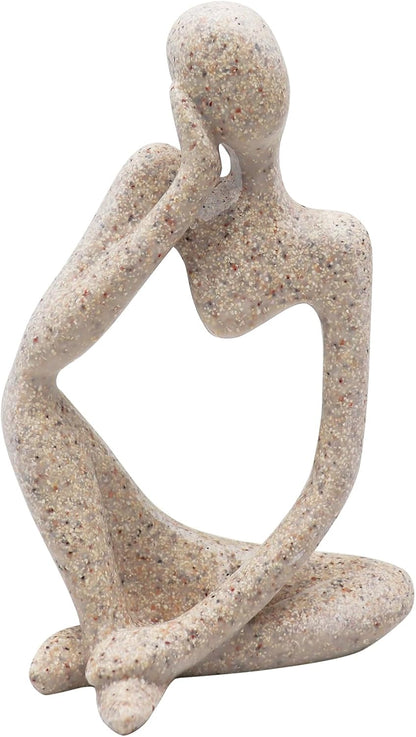 Thinker Statues And Sculptures, Sandstone Resin Thinker Statue Ornaments, Abstract Style Sculptures, Housewarming Gifts, Housewarming Decorations, Living Room Dining Desk Decorations (Right, Small)