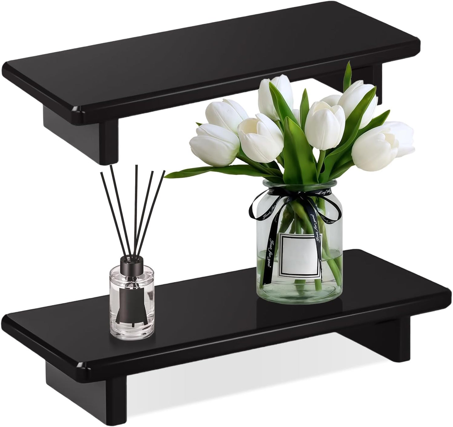 Chivalral Acrylic Bathroom Counter Tray: Water-Resistant Kitchen and Bathroom Tray Countertop Decor,Perfect for Soap Dish,Vanity,Plant,Candle Decor,and Riser Organizer-Small