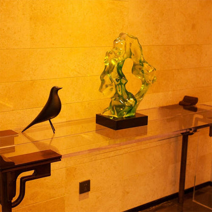 Mid Century Sculpture House Bird - Office Decor Desk Dove Ornament Arts Gift Replica (Yellow)