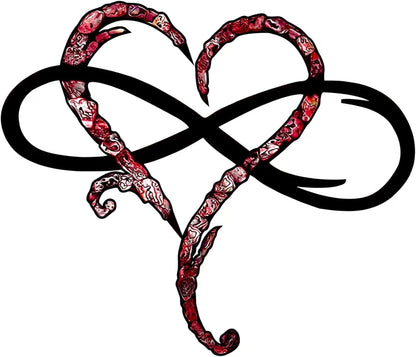 AOOLVY Infinity Heart Wall Decor, Unique Infinity Heart Metal Art Wall Decor Love Sign Steel Wall Plaques Bedroom Ornaments for Home Wedding Decor, Room Living Room Decoration (Black, 23.6x20.6inch)