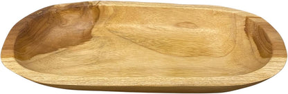 ANDALUCA Teak Wood Large Oval Decorative Dough Bowl 18in