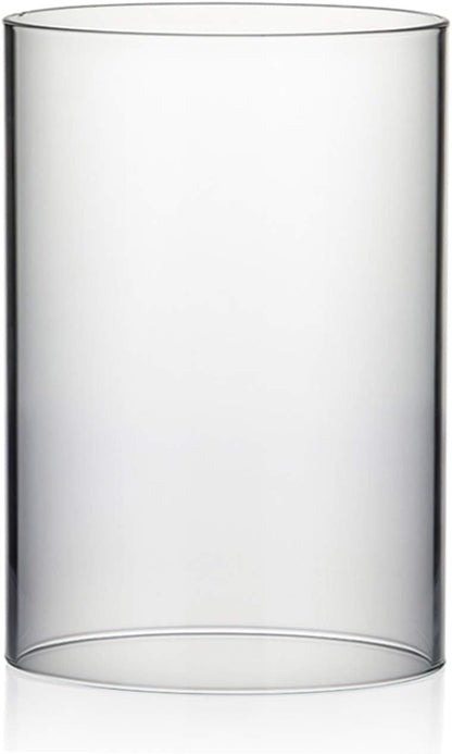 WGVI Hurricane Candle Holder Sleeve, Wide 4", Height 10", Clear Glass Cylinder Candleholder, Chimney Tube, Open Ended Candle Shade, 1 Piece - Colors B