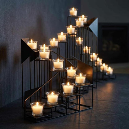 48-Pack Clear Glass Votive Candles – 10–12 Hour Long Burn, Unscented, Ivory, Bulk Set for Weddings, Events & Table Centerpieces – Hosley