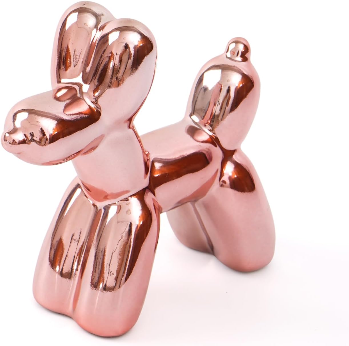 Notakia Cute Ceramics Balloon Dog Statue Crafts Gold Living Room Desktop Decorations,Handmade Modern Small Ceramic Animal Statue Ornament Gold Home Decor Accents