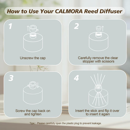 CALMORA Reed Diffuser Gift Set of 3, 50ml Home Fragrance Diffuser with 15 Reeds Sticks | Flameless Lily & Jasmine/Lavender/Fresh Linen Scented Oil for Women, Mom, Housewarming