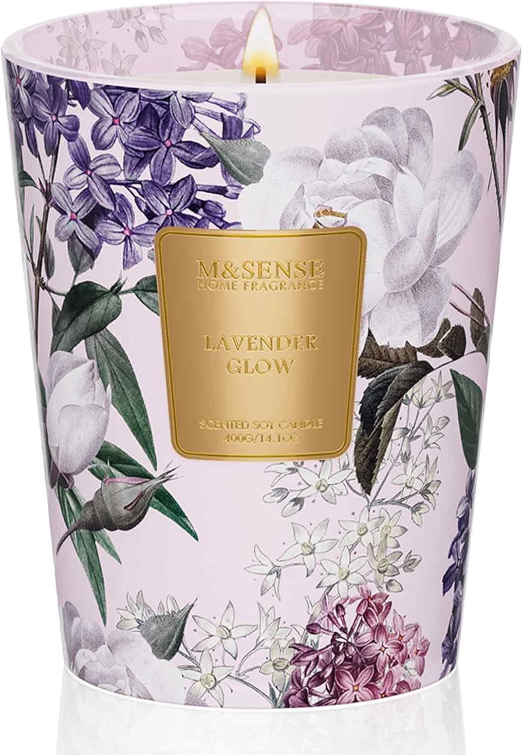 M&SENSE Jasmine Candles Highly Scented 3 Wick 35oz 150 Hours Burn Extra Large Jar Candles for Women, Natural Soy Wax Aromatherapy Candle for Stress Relief, Meditation, Yoga, Spa - Colors B