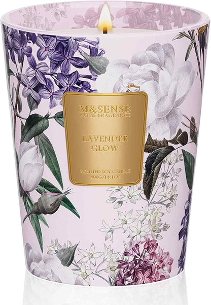 M&SENSE Jasmine Candles Highly Scented 3 Wick 35oz 150 Hours Burn Extra Large Jar Candles for Women, Natural Soy Wax Aromatherapy Candle for Stress Relief, Meditation, Yoga, Spa - Colors B