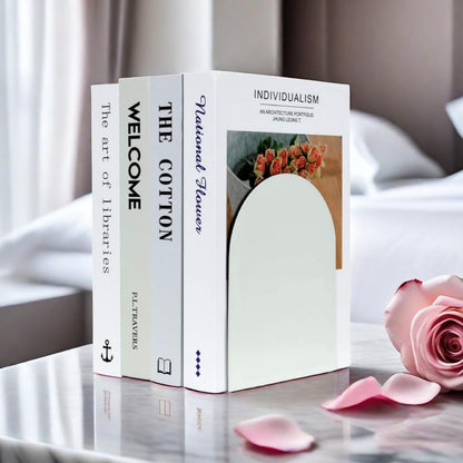 Lulonpon 16 Pieces Book Ends, Bookends, Books Stand, Metal Bookend for Shelves, Black Book Ends for School, Library, Desktop Organizer