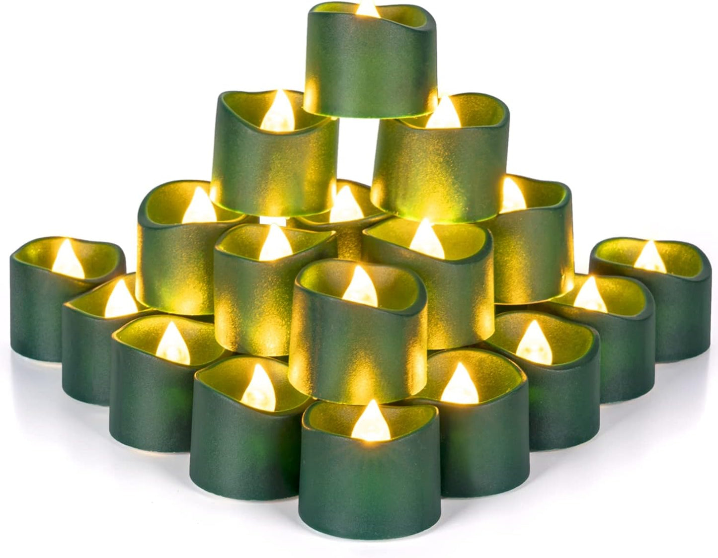 Homemory 24Pcs Flickering Flameless Candle Battery Operated, 200+Hours Fake Electric LED Tea Lights for Votive, Centerpiece Table Decorations, Wedding, Aniversary, Halloween, Christmas