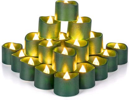 Homemory 24Pcs Flickering Flameless Candle Battery Operated, 200+Hours Fake Electric LED Tea Lights for Votive, Centerpiece Table Decorations, Wedding, Aniversary, Halloween, Christmas