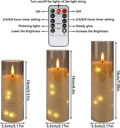 48- Pack of 3 Sizes of LED Flameless Candles.This Candle is Suitable for café, Fancy Restaurant, Bookstore and Other Scenes to Create a Relaxing and Romantic Atmosphere.